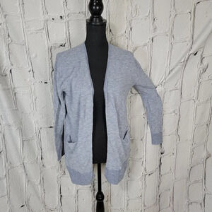 Madewell Cardigan Womens Blue‎ Textured Ribbed Open Front Boho Sz XXS